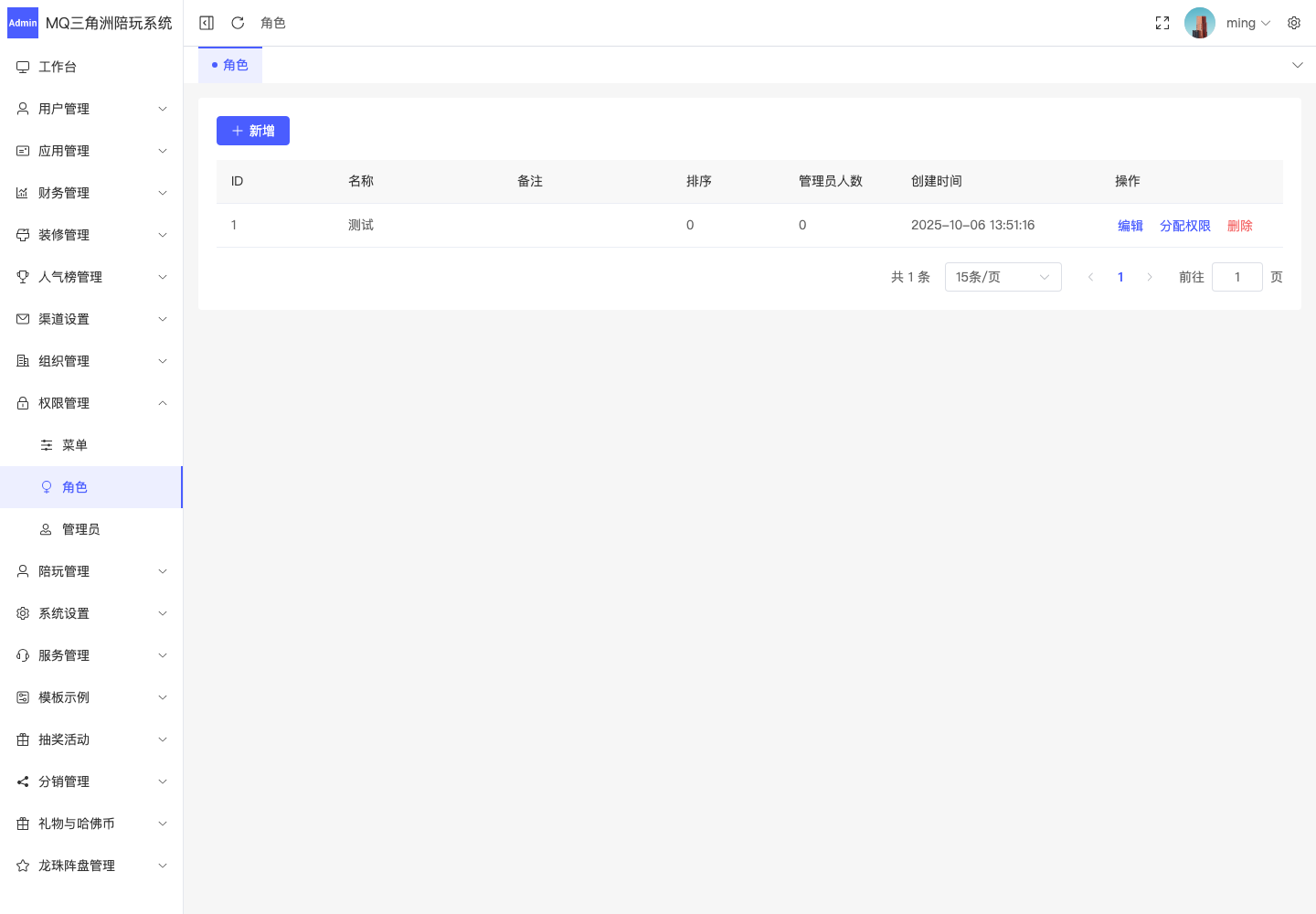 权限管理 > 角色截图